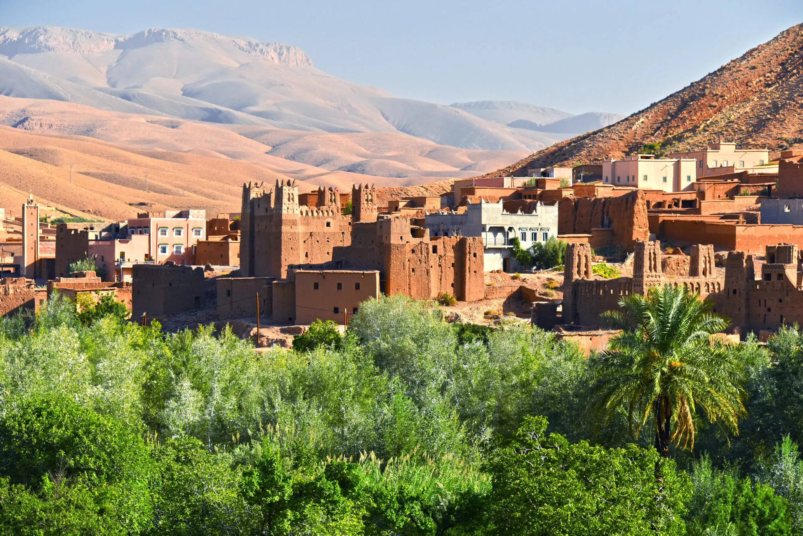 Old berber architecture near the city of Tamellalt in Atlas Mountains region in Morocco.